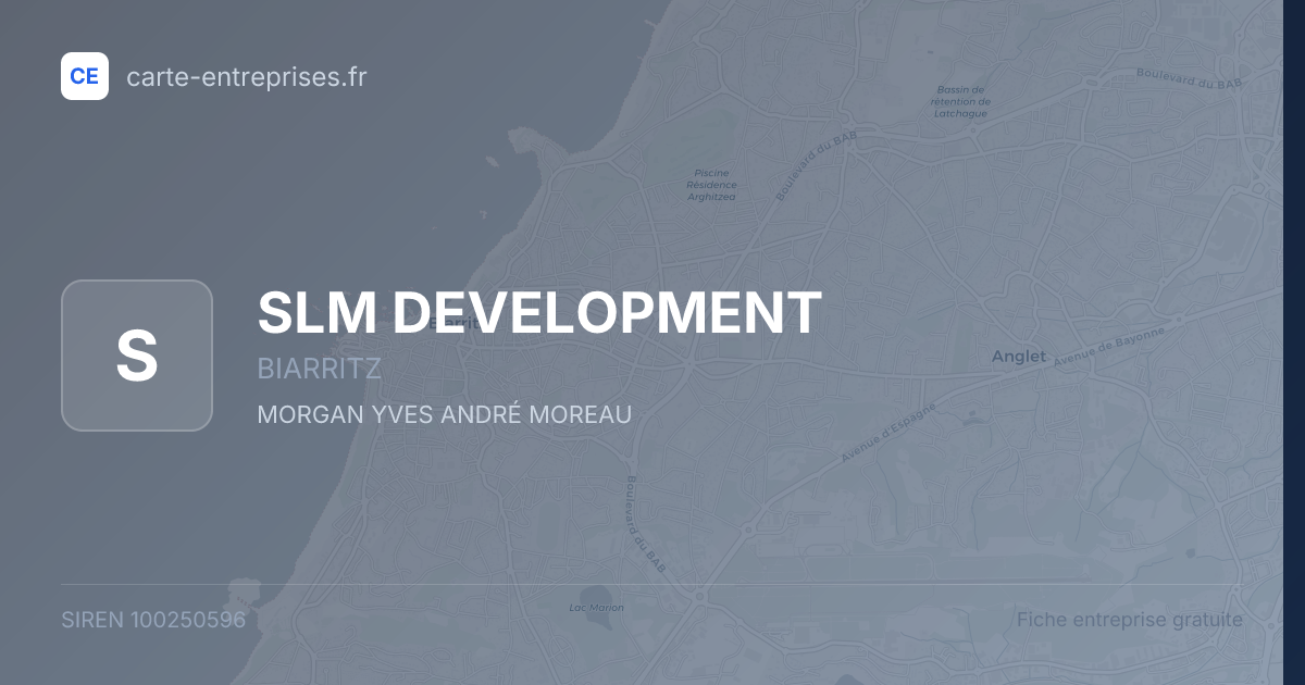 SLM DEVELOPMENT — 100250596 — fiche entreprise