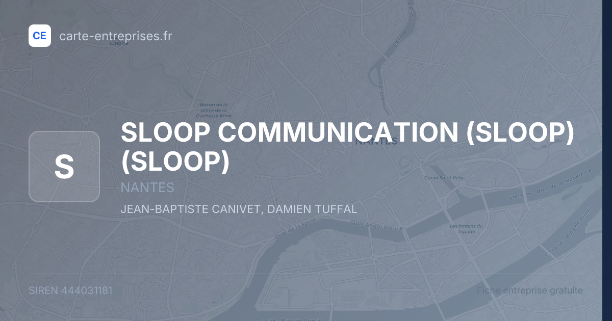 SLOOP COMMUNICATION (SLOOP) (SLOOP) — 444031181 — fiche entreprise