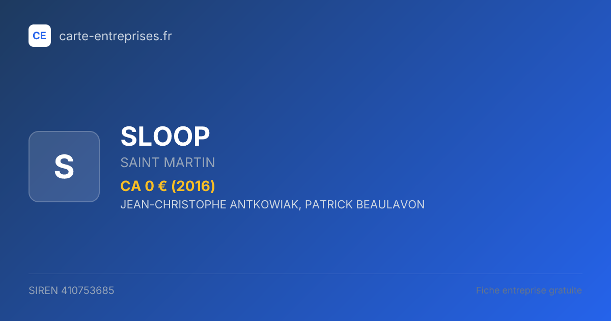 SLOOP — 410753685 — fiche entreprise