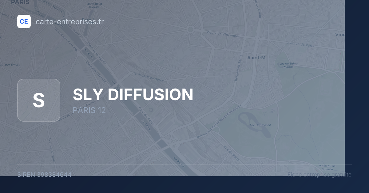 SLY DIFFUSION — 398384644 — fiche entreprise