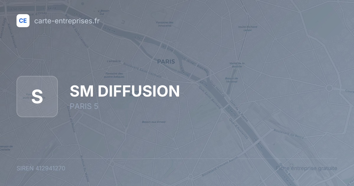 SM DIFFUSION — 412941270 — fiche entreprise