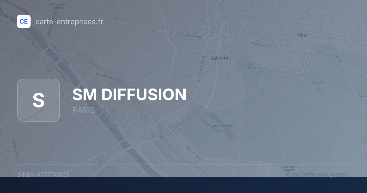 SM DIFFUSION — 477770523 — fiche entreprise