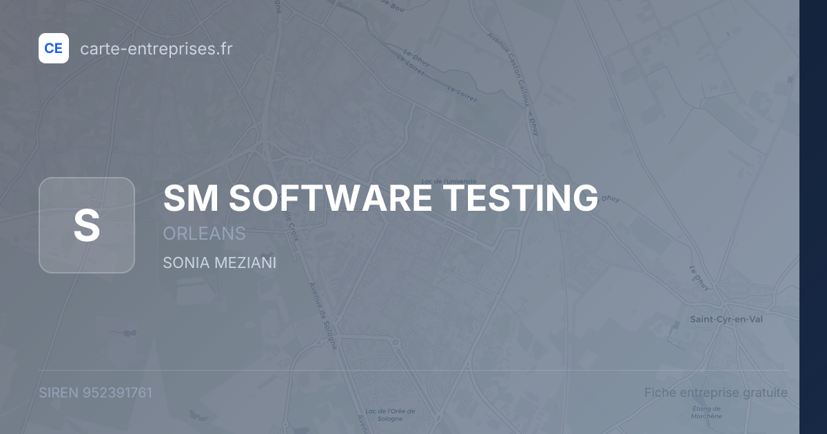 SM SOFTWARE TESTING — 952391761 — fiche entreprise