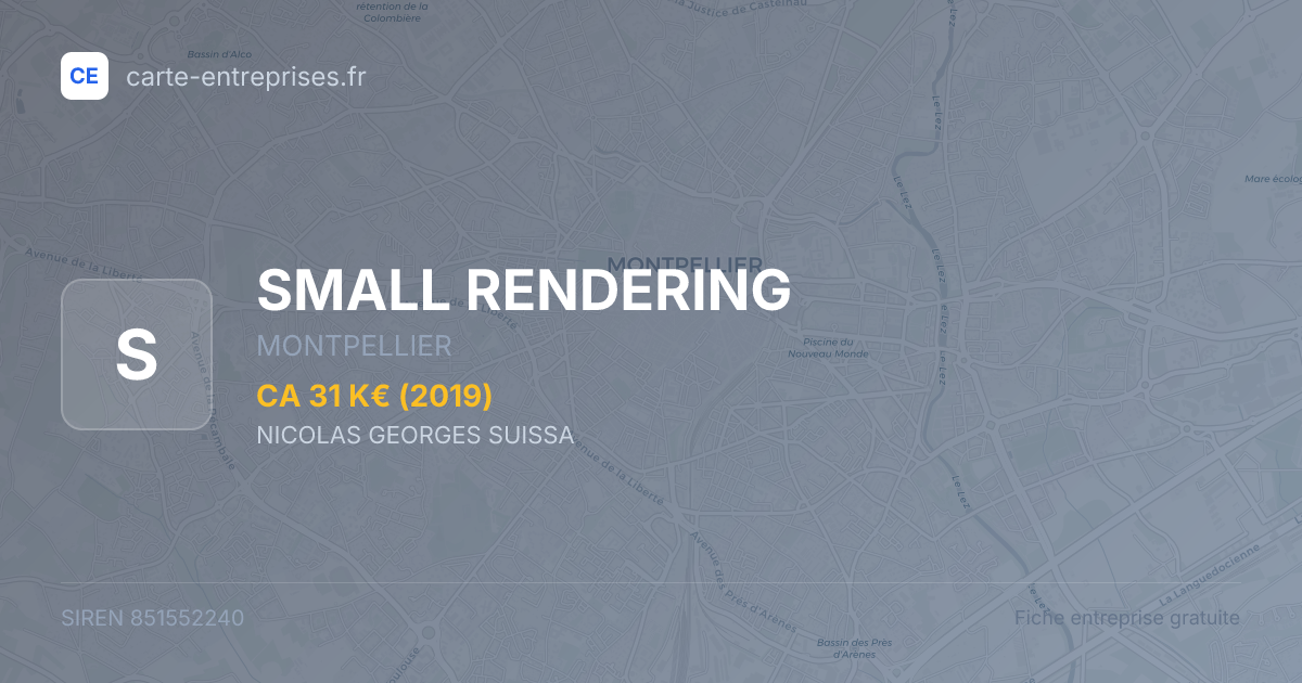 SMALL RENDERING — 851552240 — fiche entreprise