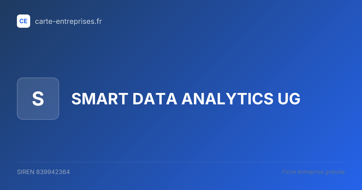 SMART DATA ANALYTICS UG — 839942364 — fiche entreprise