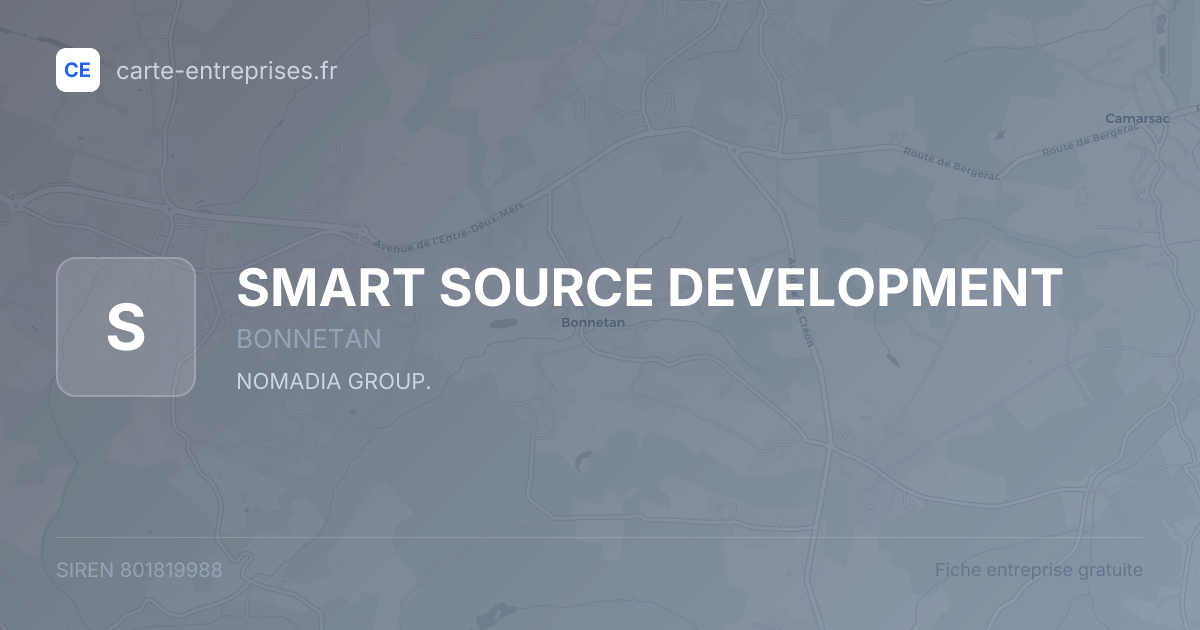SMART SOURCE DEVELOPMENT — 801819988 — fiche entreprise