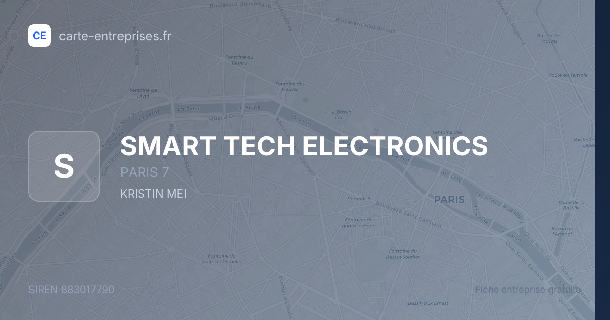 SMART TECH ELECTRONICS — 883017790 — fiche entreprise