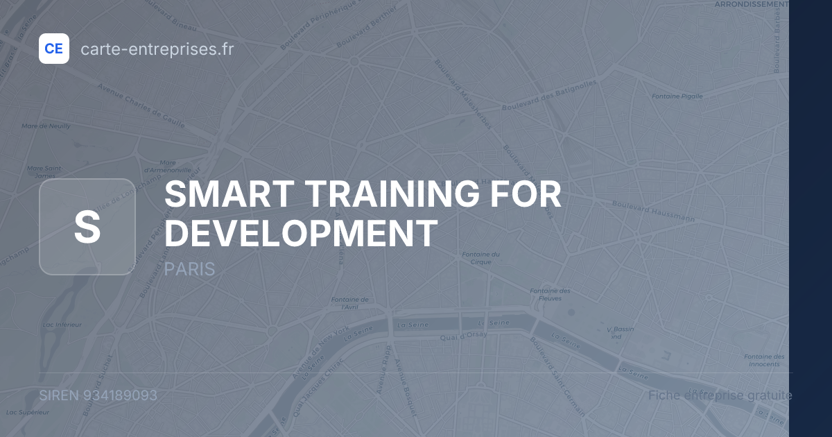 SMART TRAINING FOR DEVELOPMENT — 934189093 — fiche entreprise