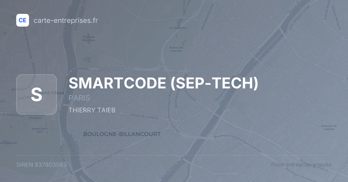 SMARTCODE (SEP-TECH) — 837803063 — fiche entreprise