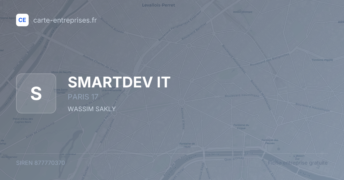 SMARTDEV IT — 877770370 — fiche entreprise