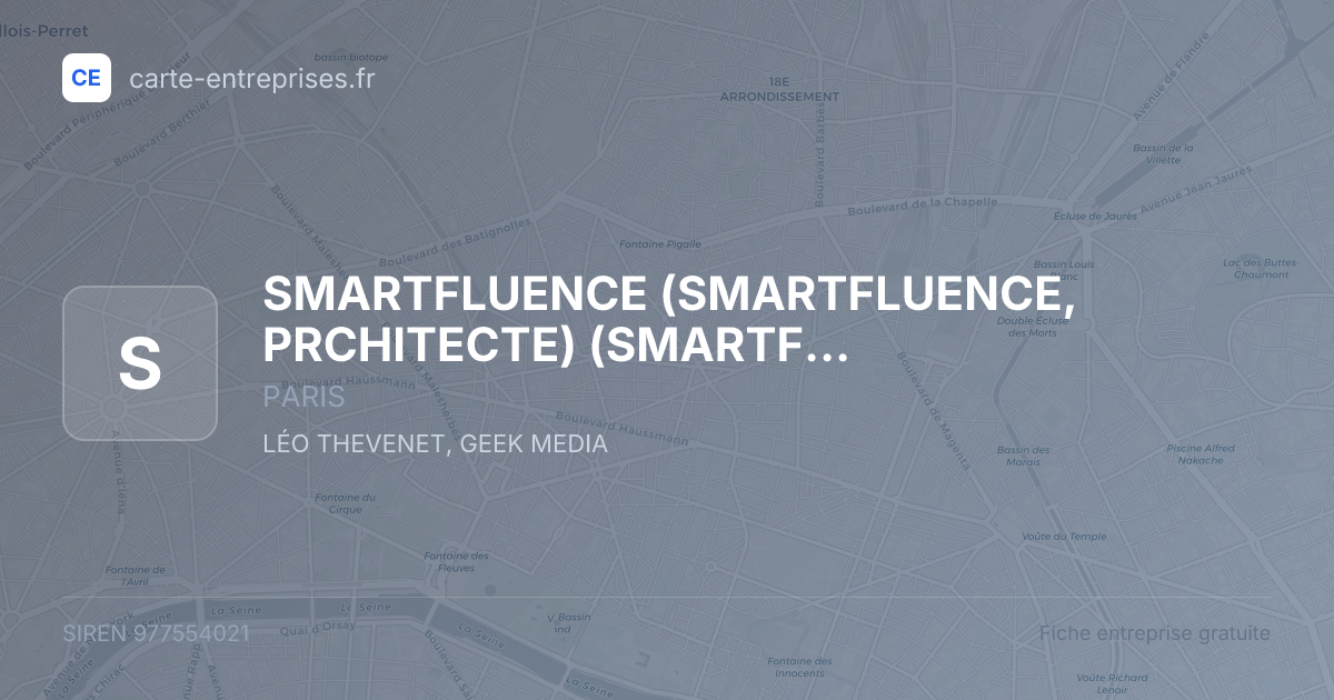 SMARTFLUENCE (SMARTFLUENCE, PRCHITECTE) (SMARTFLUENCE) — 977554021 — fiche entreprise
