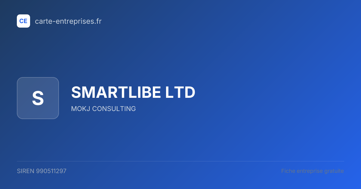 SMARTLIBE LTD — 990511297 — fiche entreprise