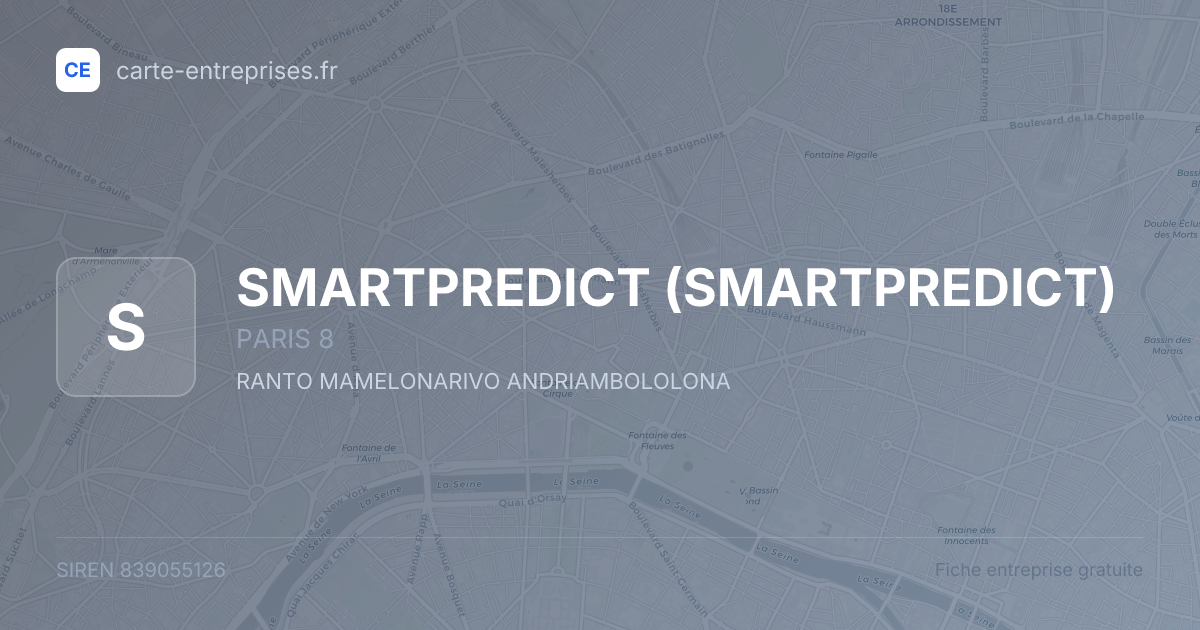 SMARTPREDICT — 839055126 — fiche entreprise