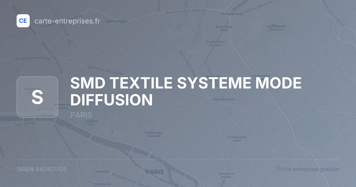 SMD TEXTILE SYSTEME MODE DIFFUSION — 442417705 — fiche entreprise