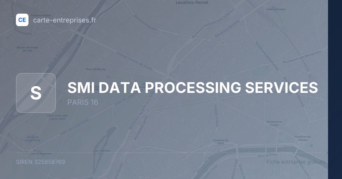 SMI DATA PROCESSING SERVICES — 325858769 — fiche entreprise