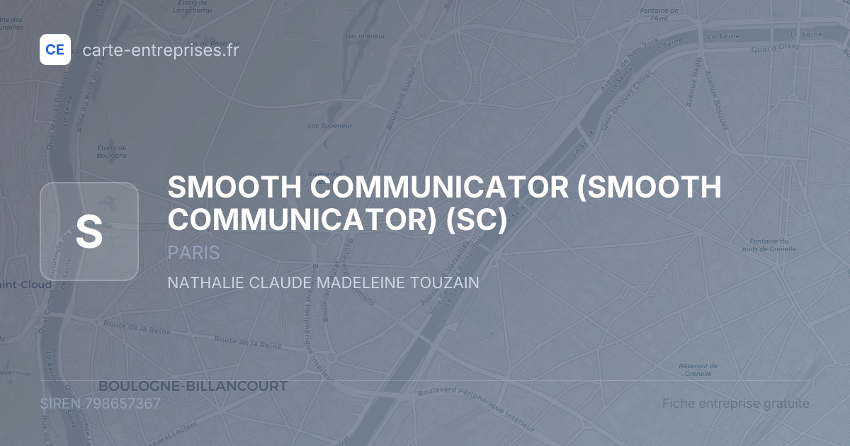 SMOOTH COMMUNICATOR (SMOOTH COMMUNICATOR) (SC) — 798657367 — fiche entreprise