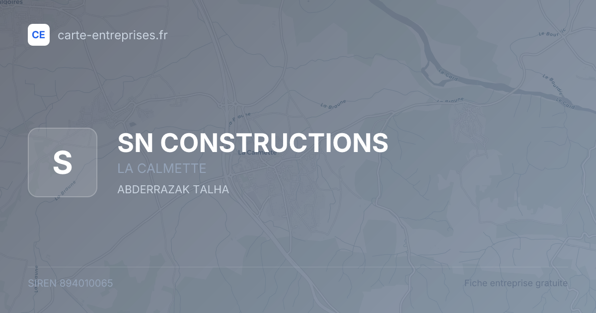 SN CONSTRUCTIONS — 894010065 — fiche entreprise