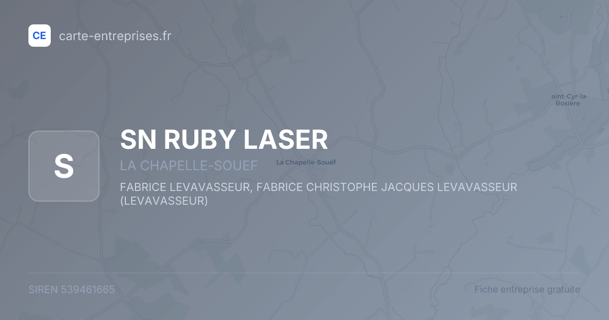 SN RUBY LASER — 539461665 — fiche entreprise