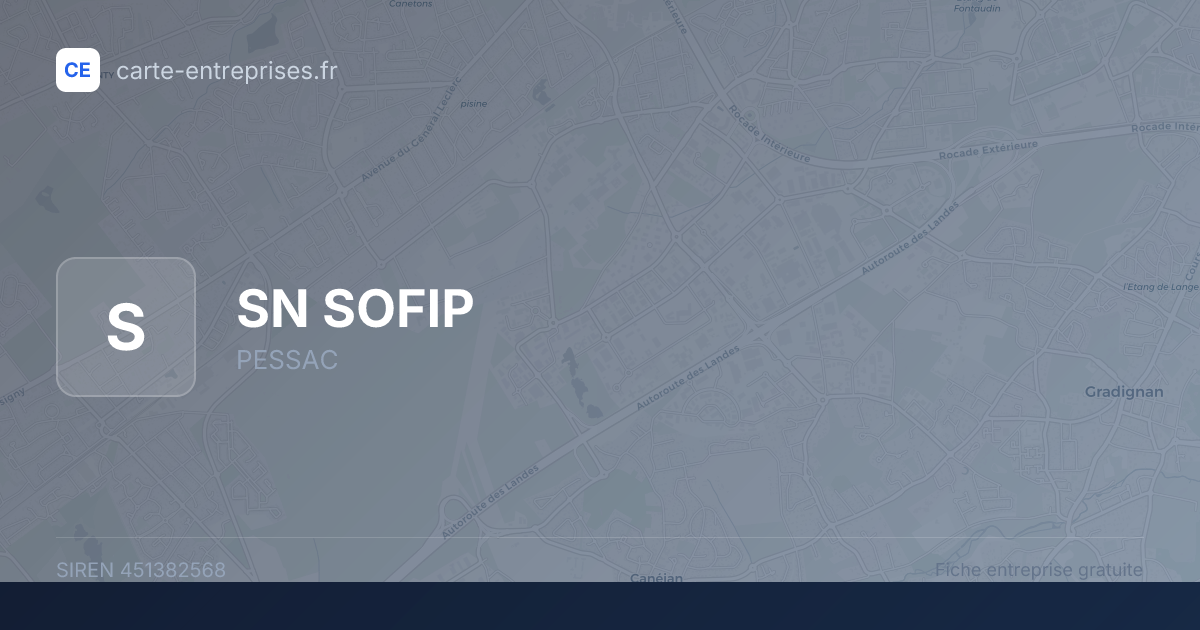 SN SOFIP — 451382568 — fiche entreprise