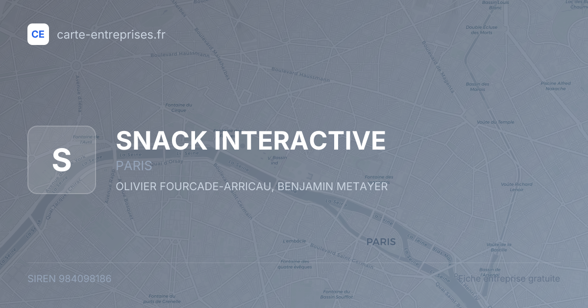 SNACK INTERACTIVE — 984098186 — fiche entreprise