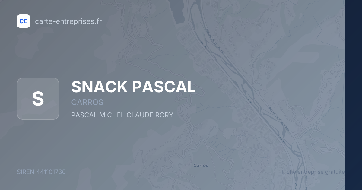 SNACK PASCAL — 441101730 — fiche entreprise