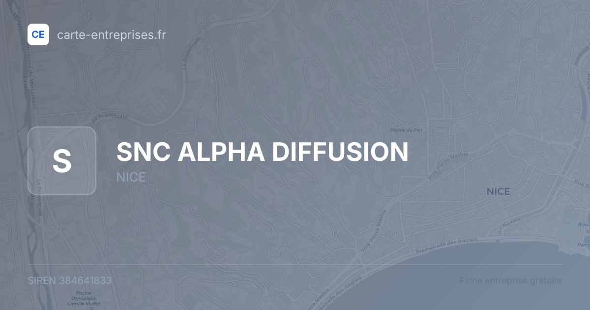 SNC ALPHA DIFFUSION — 384641833 — fiche entreprise