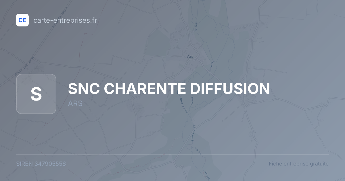 SNC CHARENTE DIFFUSION — 347905556 — fiche entreprise