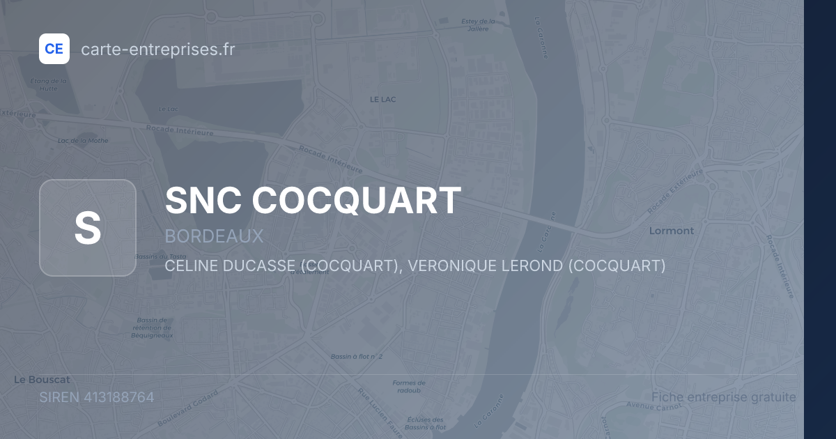 SNC COCQUART — 413188764 — fiche entreprise