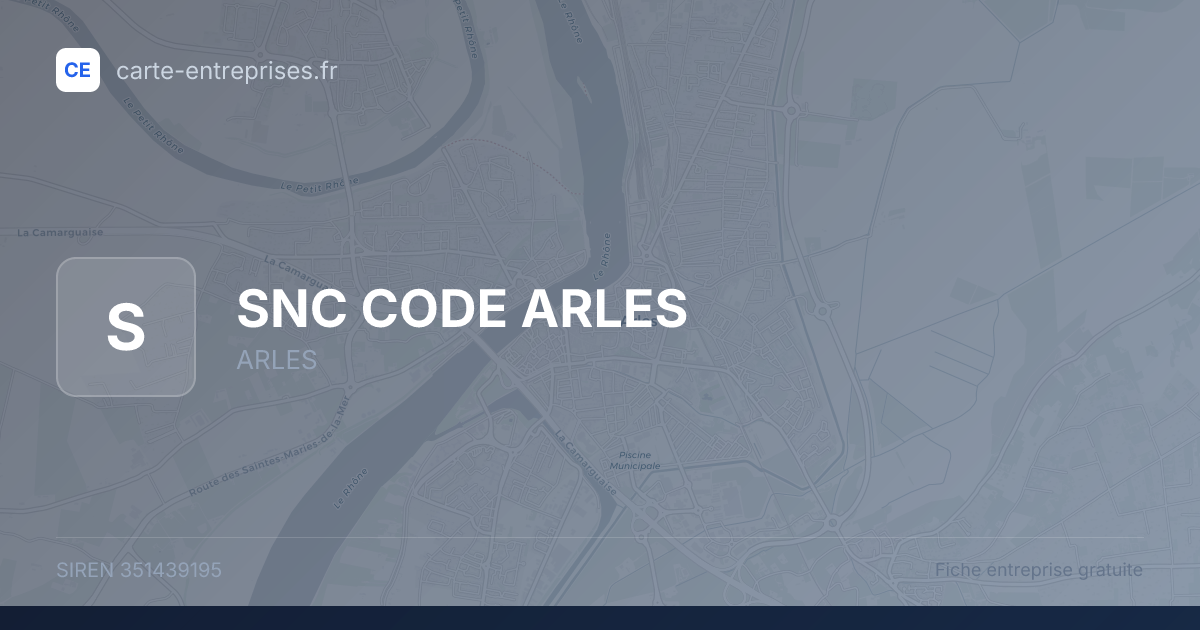 SNC CODE ARLES — 351439195 — fiche entreprise