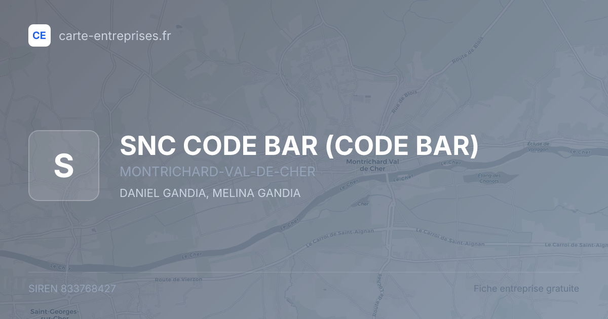 SNC CODE BAR (CODE BAR) — 833768427 — fiche entreprise