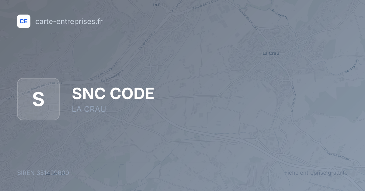 SNC CODE — 351429600 — fiche entreprise