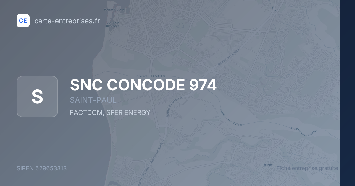 SNC CONCODE 974 — 529653313 — fiche entreprise