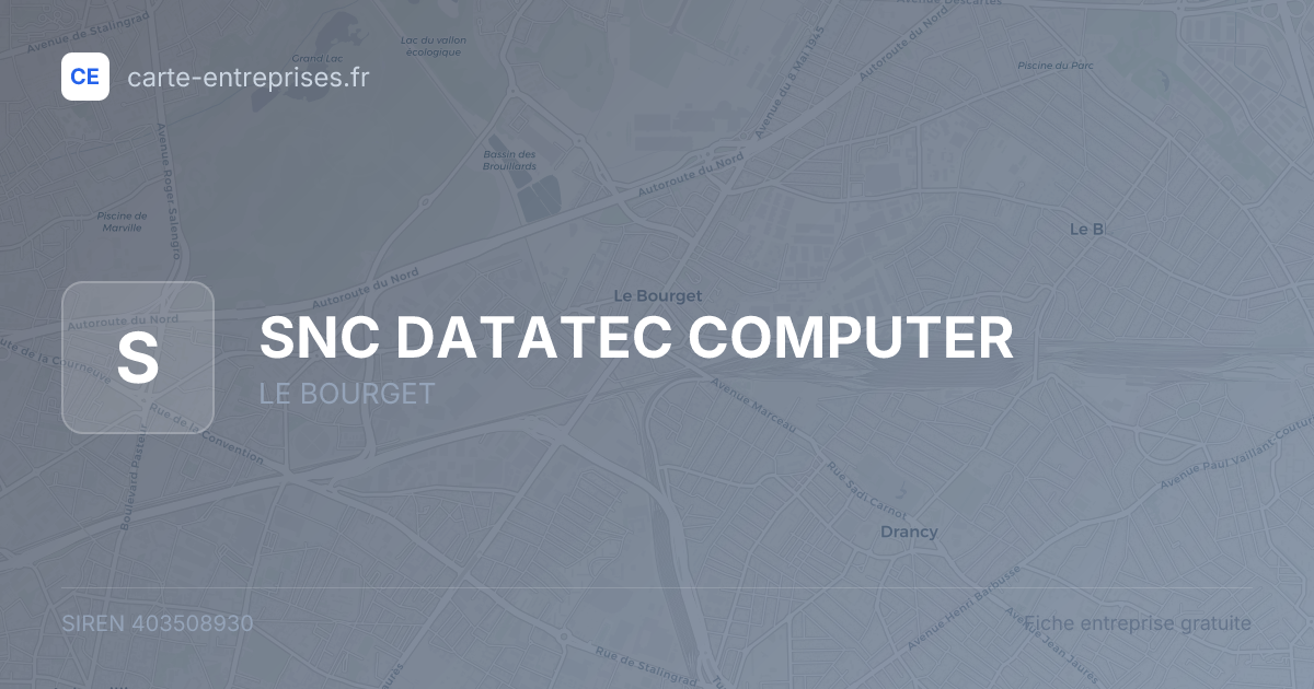 SNC DATATEC COMPUTER — 403508930 — fiche entreprise