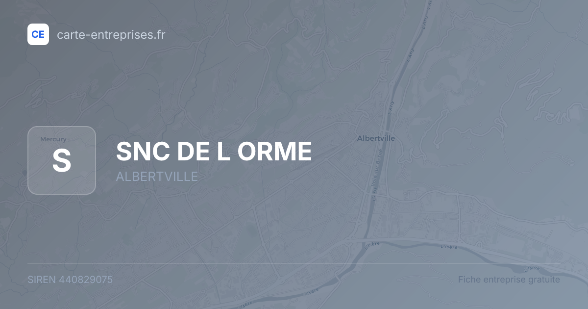 SNC DE L ORME — 440829075 — fiche entreprise