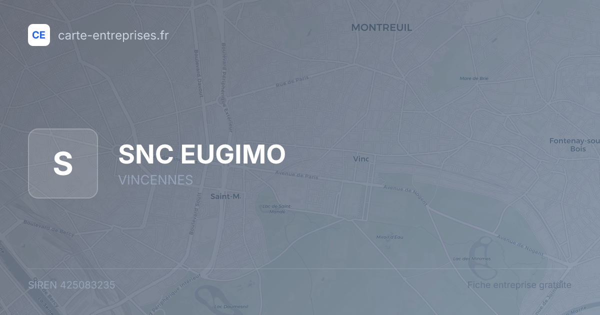 SNC EUGIMO — 425083235 — fiche entreprise
