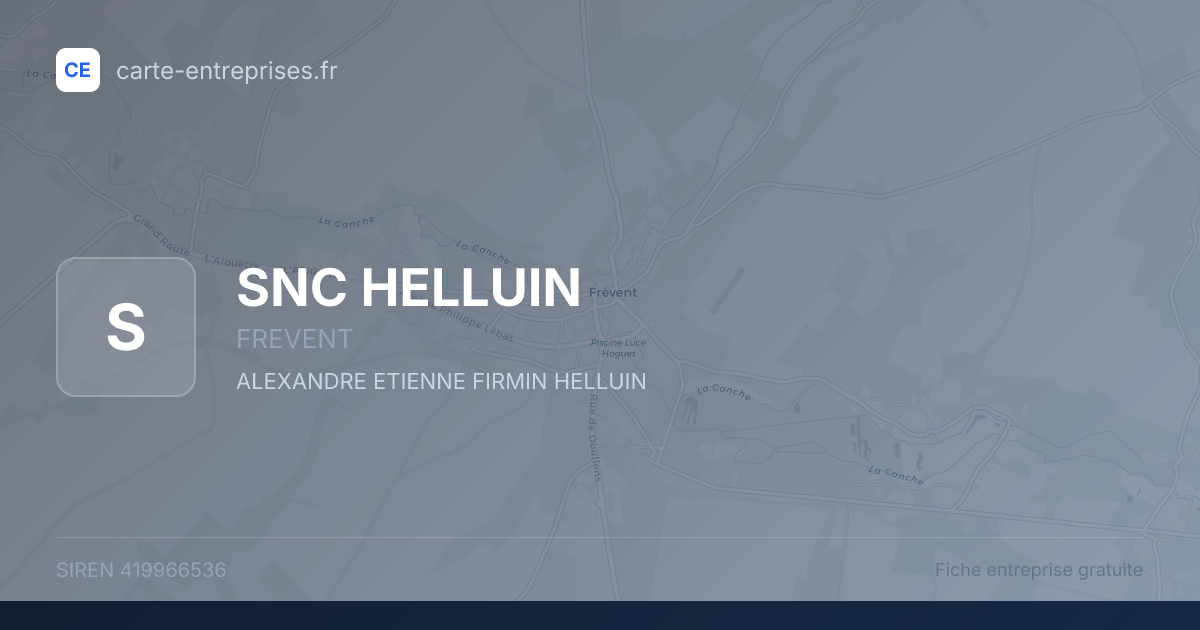 SNC HELLUIN — 419966536 — fiche entreprise