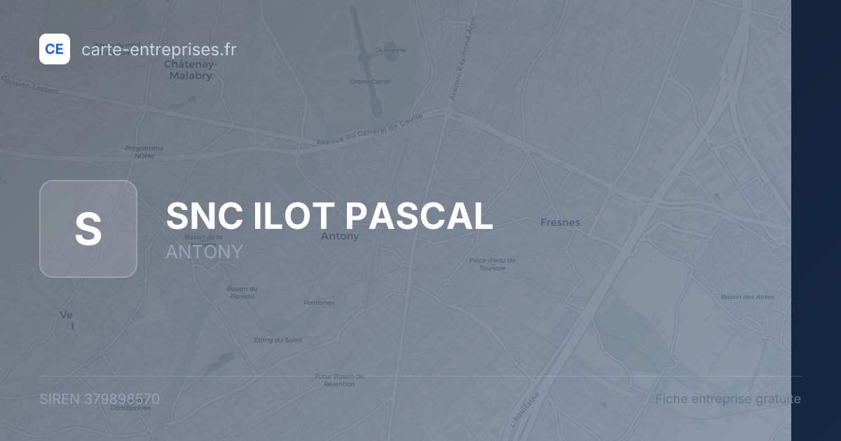 SNC ILOT PASCAL — 379898570 — fiche entreprise