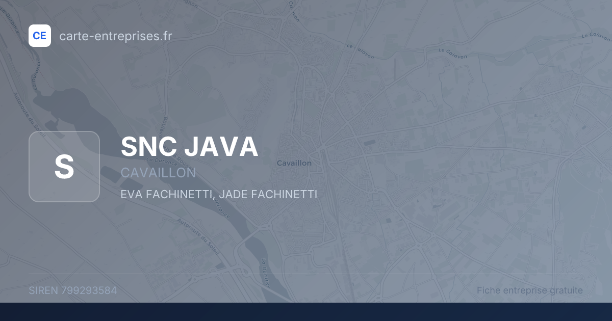 SNC JAVA — 799293584 — fiche entreprise