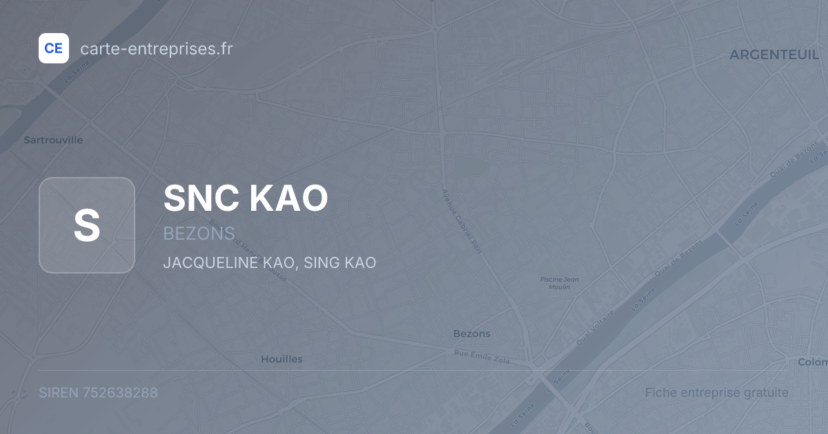 SNC KAO — 752638288 — fiche entreprise