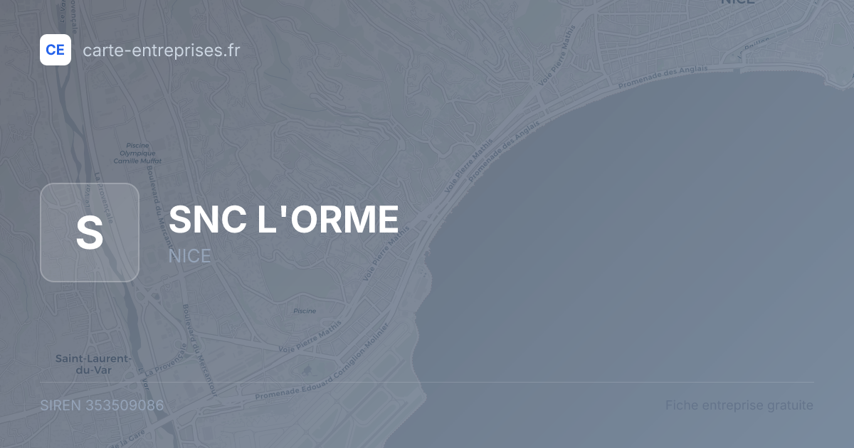 SNC L'ORME — 353509086 — fiche entreprise
