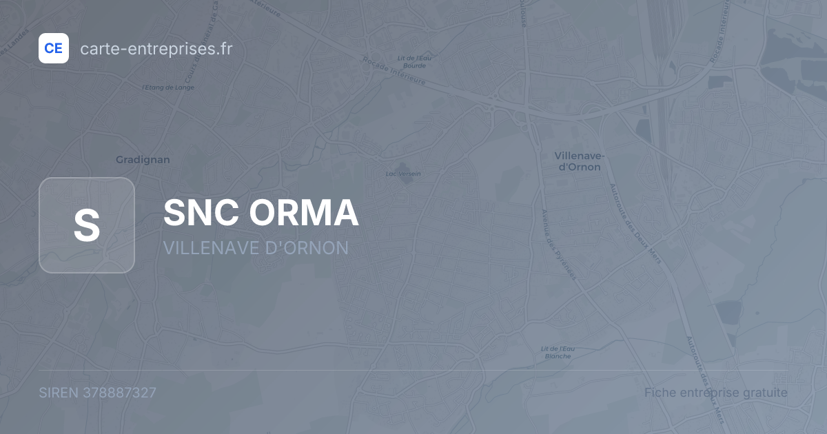 SNC ORMA — 378887327 — fiche entreprise