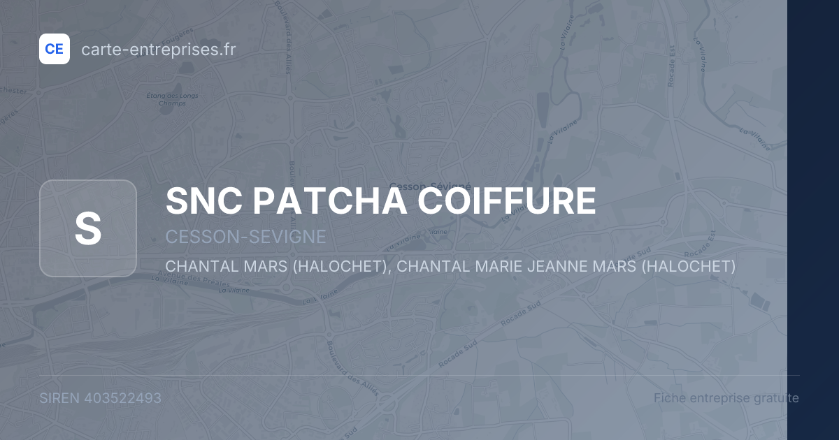 SNC PATCHA COIFFURE — 403522493 — fiche entreprise