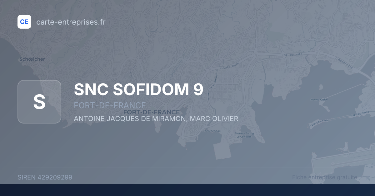 SNC SOFIDOM 9 — 429209299 — fiche entreprise