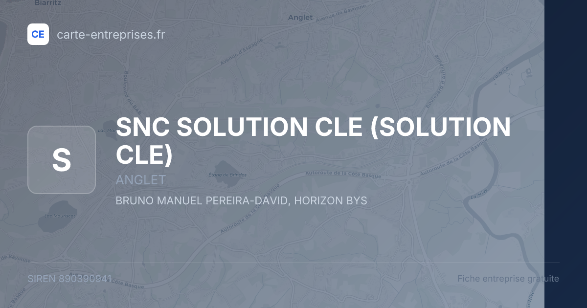 SNC SOLUTION CLE (SOLUTION CLE) — 890390941 — fiche entreprise