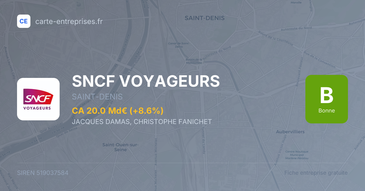 SNCF VOYAGEURS — 519037584 — fiche entreprise