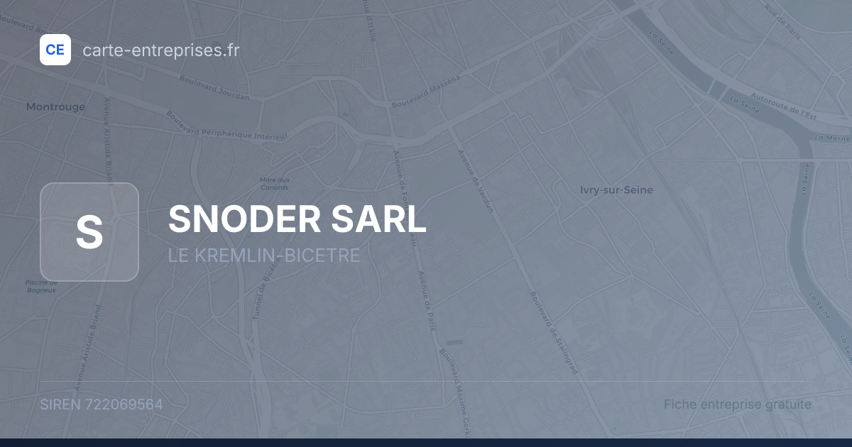 SNODER SARL — 722069564 — fiche entreprise