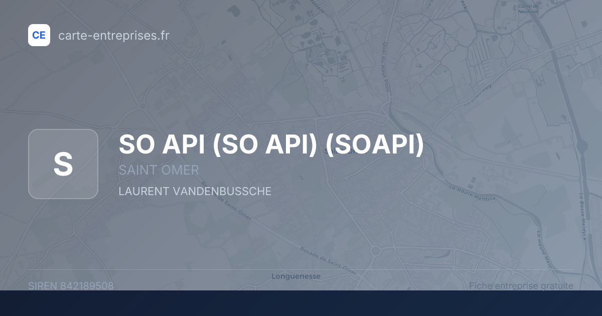 SO API (SO API) (SOAPI) — 842189508 — fiche entreprise