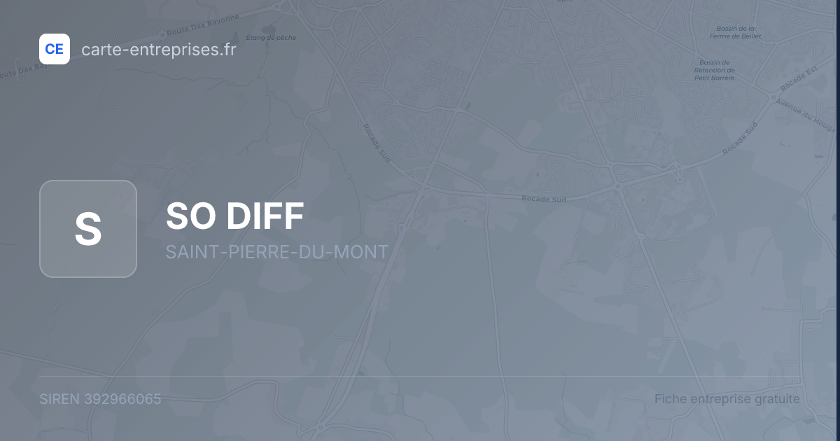 SO DIFF — 392966065 — fiche entreprise
