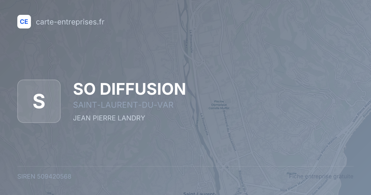 SO DIFFUSION — 509420568 — fiche entreprise