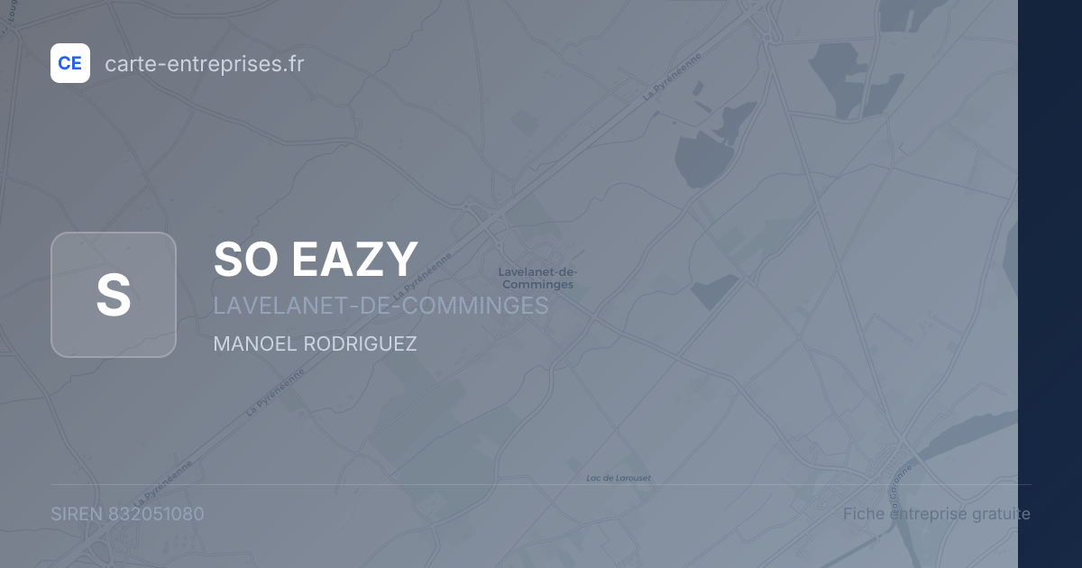 SO EAZY — 832051080 — fiche entreprise